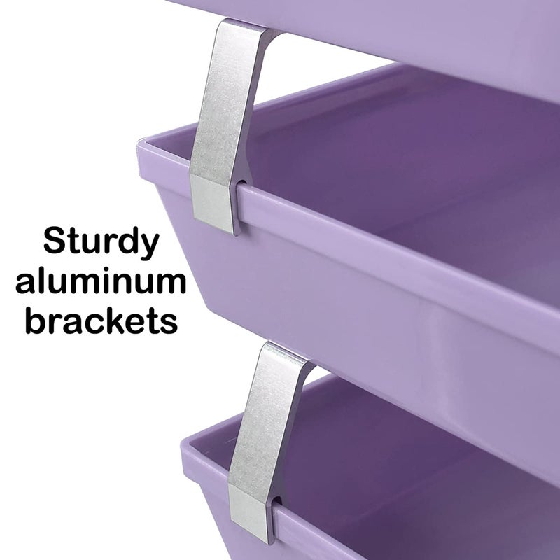 Acrimet Facility 4 Tier Letter Tray, Side Load, Letter Size/A4, Desktop File Organizer, Plastic (Solid Purple) - Image 5